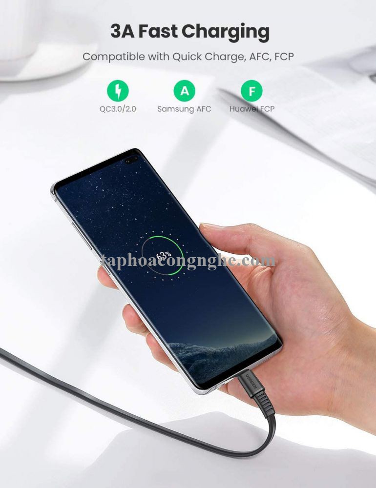 Ugreen 10971 0.5M màu đen usb type c 2.0 cáp sạc và truyền dữ liệu từ máy tính ra điện thoại US332 30010971